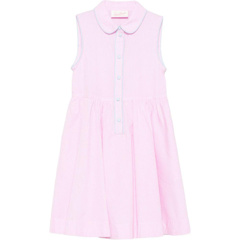 Abito per bambina MC2 Saint Barth Kids bianco e rosa con motivo a righe EML0001 03215L MC2 ST. BARTH KIDS
