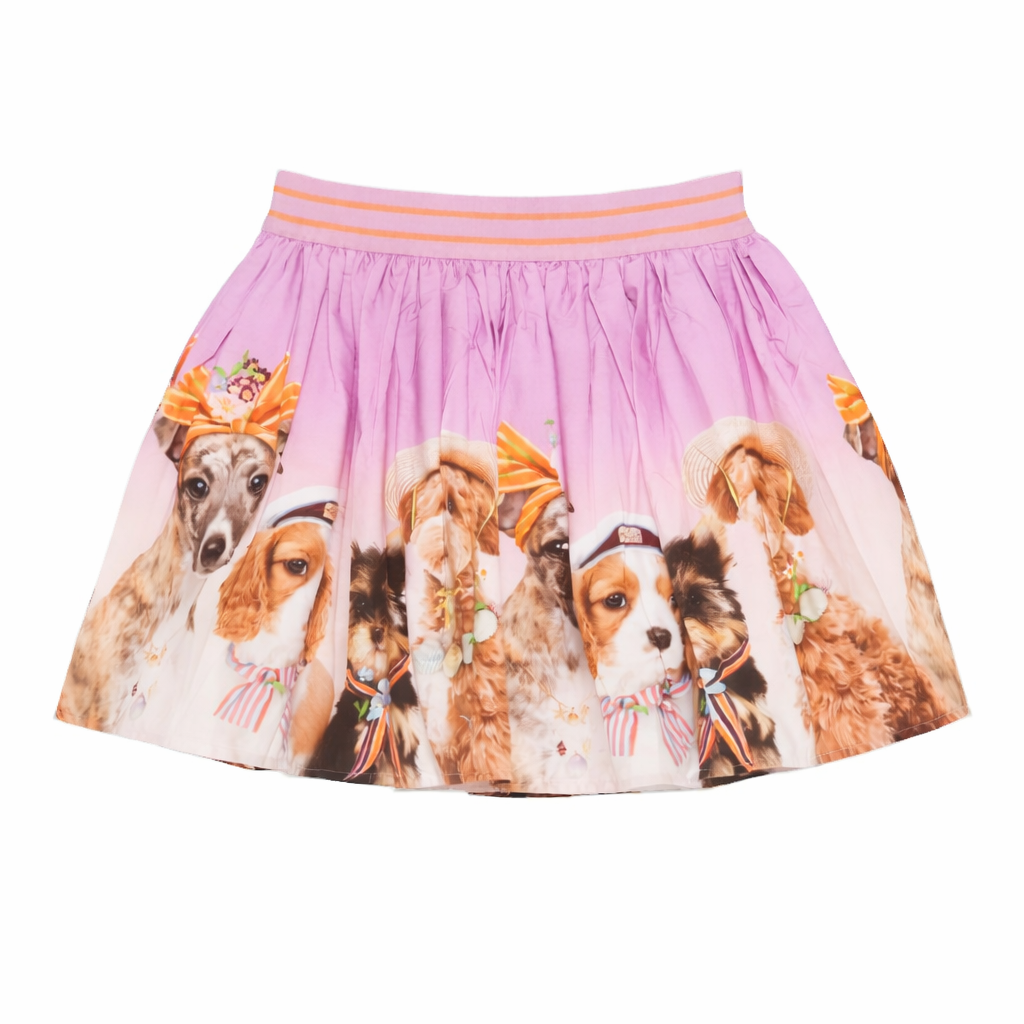 Gonna per bambina Molo viola con stampa di cani Brenda 2S26D127 5698 MOLO KIDS