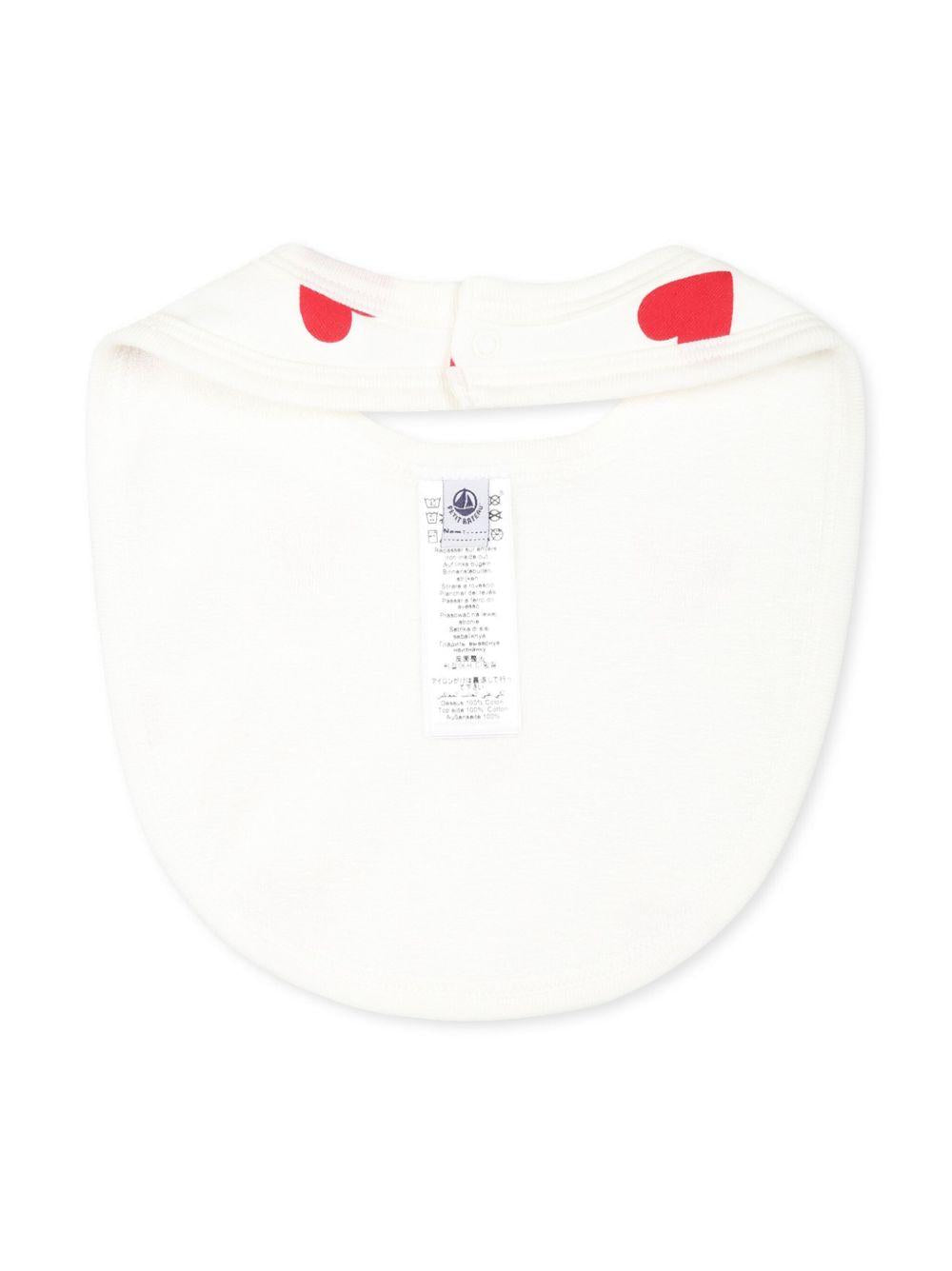 Set di due bavaglini per neonati Patit Bateau bianco con stampa grafica all-over A0ASH 03 PETIT BATEAU