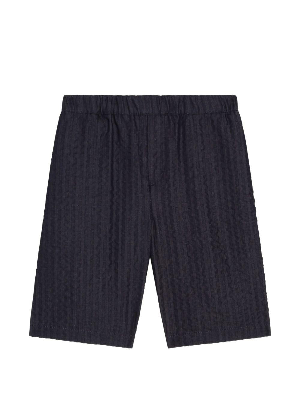 Shorts per bambino Dolce & Gabbana Kids neri con logo ricamato sul retro L44Q10 LDD54 S9000 DOLCE & GABBANA KIDS