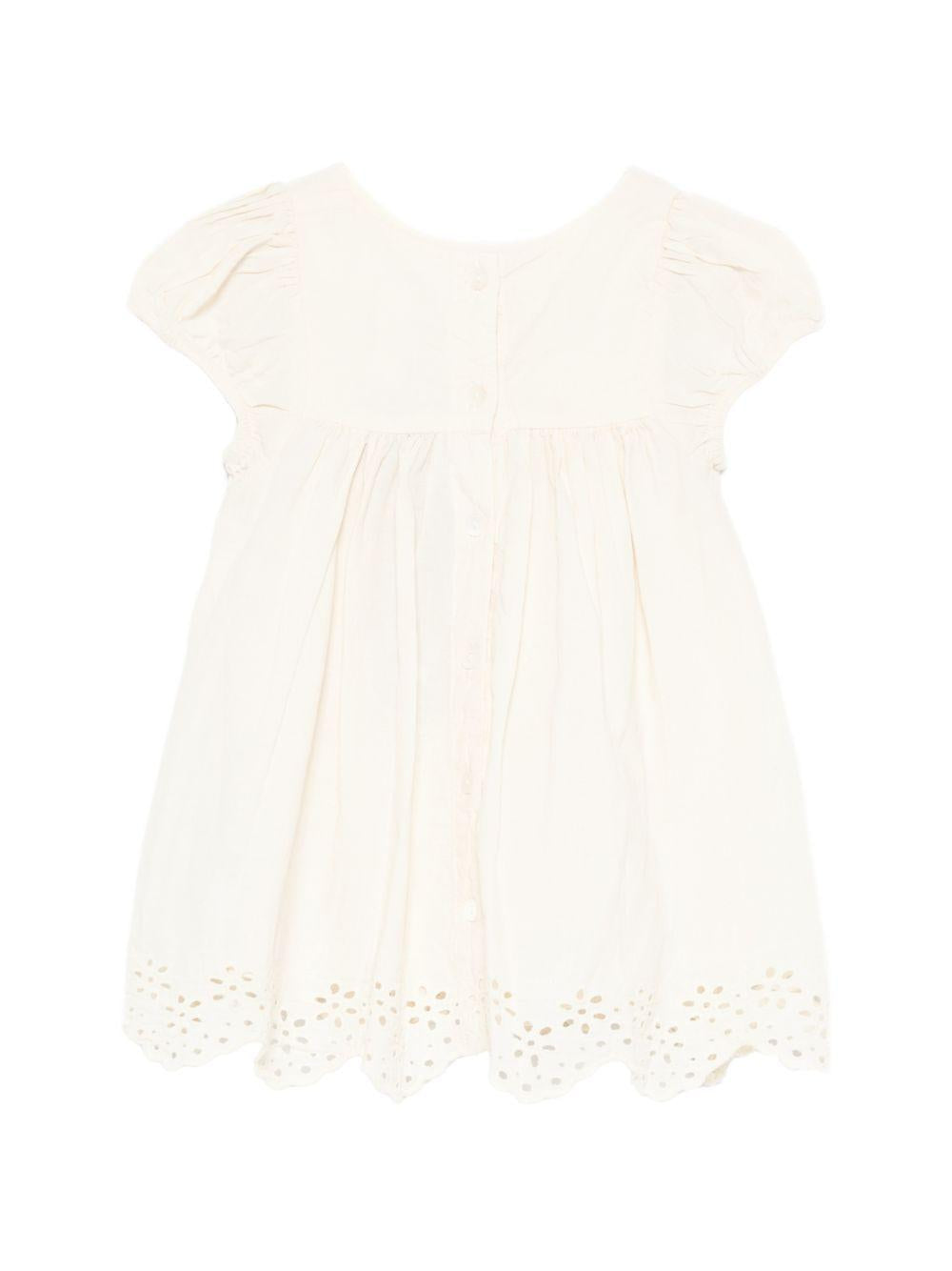 Abito Carmen per neonata Molo beige con dettagli ricamati 4S26E105 2444 MOLO KIDS