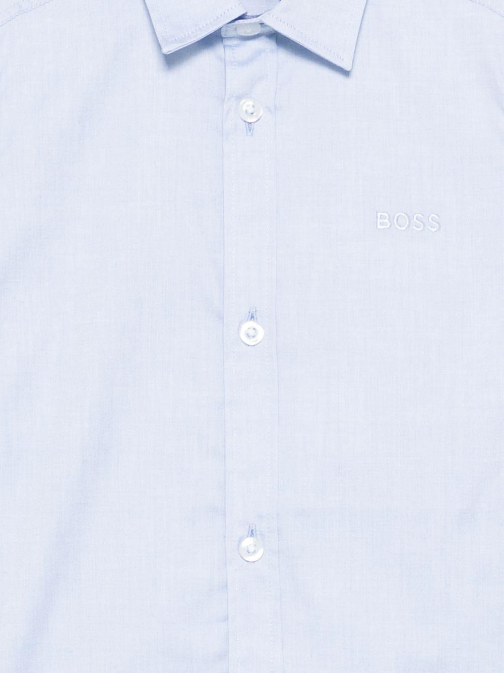 Camicia per bambino Boss Kidswear azzurro con maniche corte J53160 77D BOSS KIDS