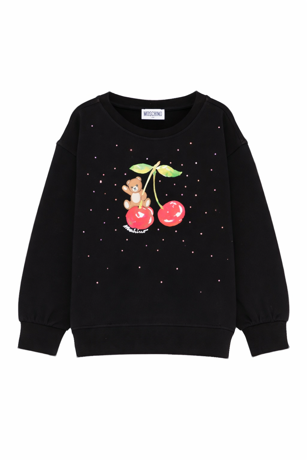 Felpa per bambina Moschino Kids nera con grafica orsetto HDF06OLDA25 60100 MOSCHINO KIDS