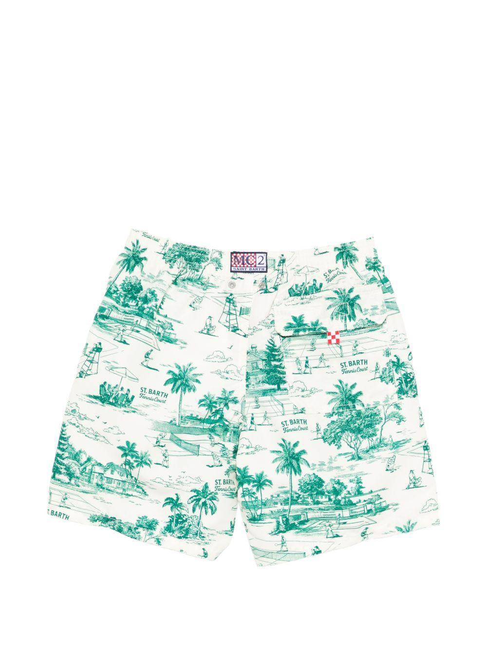 Costume da bagno per bambino MC2 Saint Barth Kids bianco con coulisse JEA0001 03839L MC2 ST. BARTH KIDS