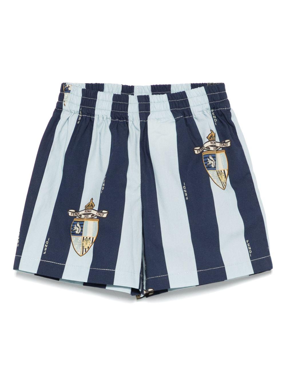 Bermuda per neonato Fendi Kids blu con logo BMF250 ATRY F1SGO FENDI KIDS