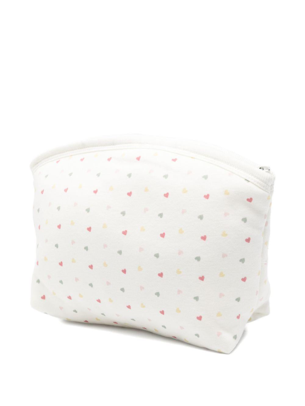 Trousse per neonati Petit Bateau bianca con stampa cuori all-over A0FRB 01 PETIT BATEAU