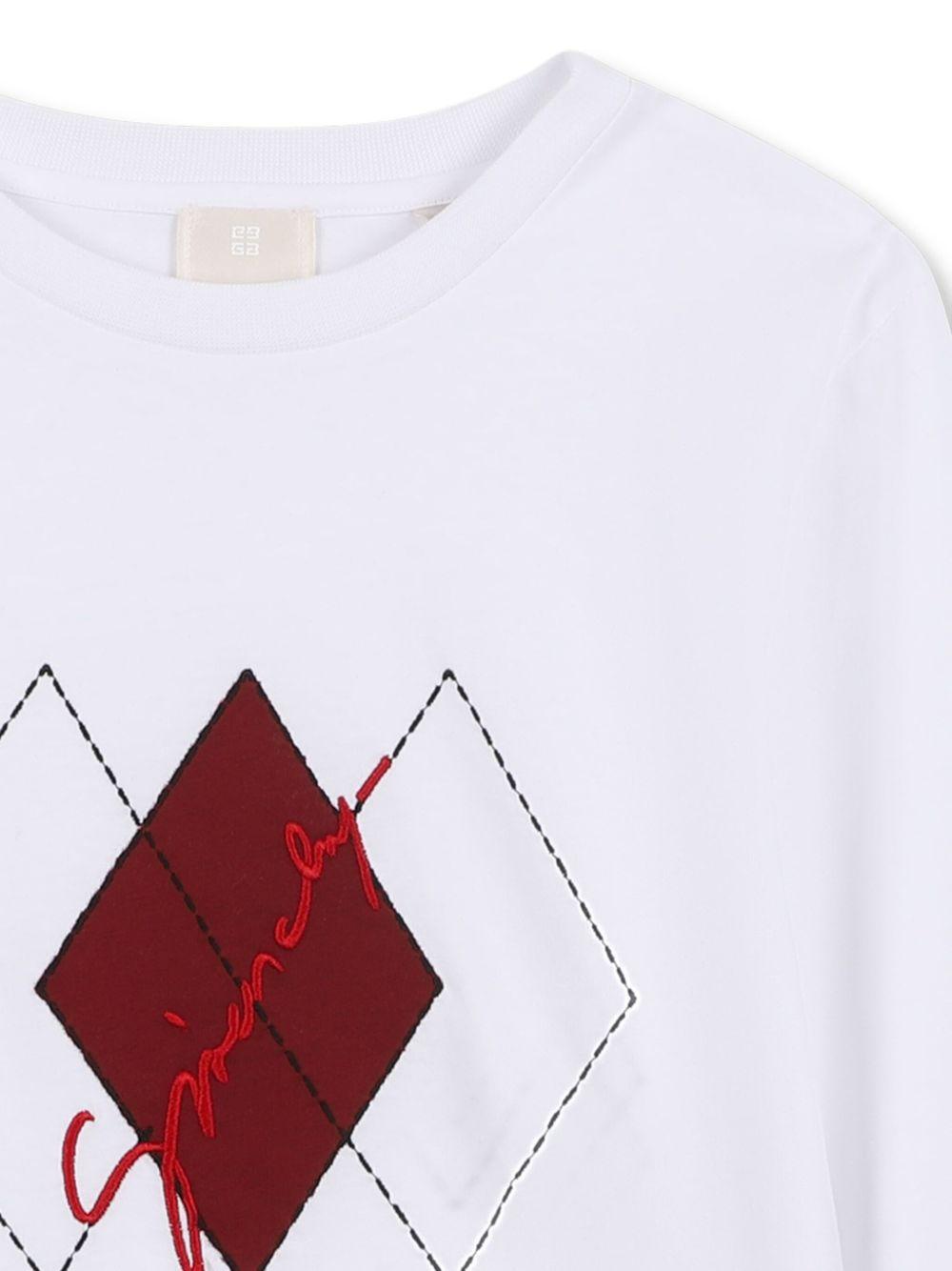 T-shirt per bambino Givenchy Kids bianca con stampa a rombi H30961 10P GIVENCHY KIDS