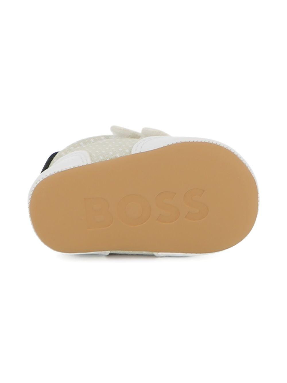 Scarpe primi passi per neonato Boss Kids bianco con motivo a pois J52831 10P BOSS KIDS