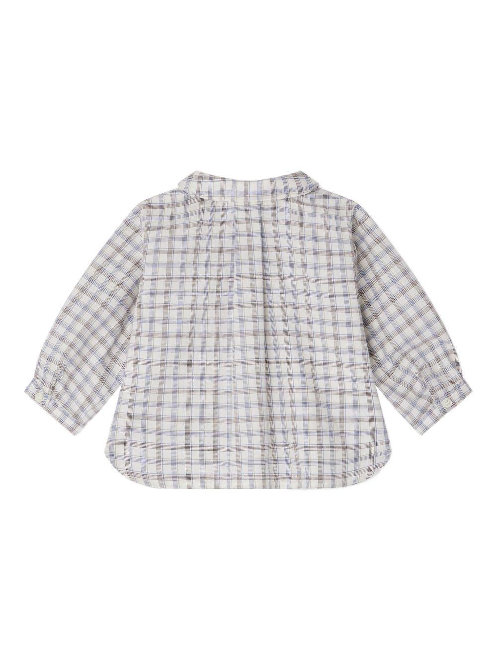 Camicia per neonato Bonpoint bianco con motivo a quadri W05YSHW00003 374C BONPOINT
