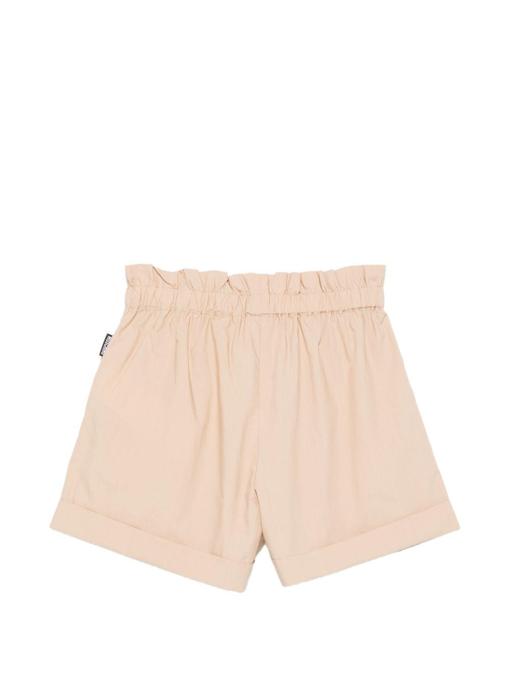 Shorts per bambino Moschino Kids beige con vita elasticizzata HDQ01YLLA10 20829 MOSCHINO KIDS