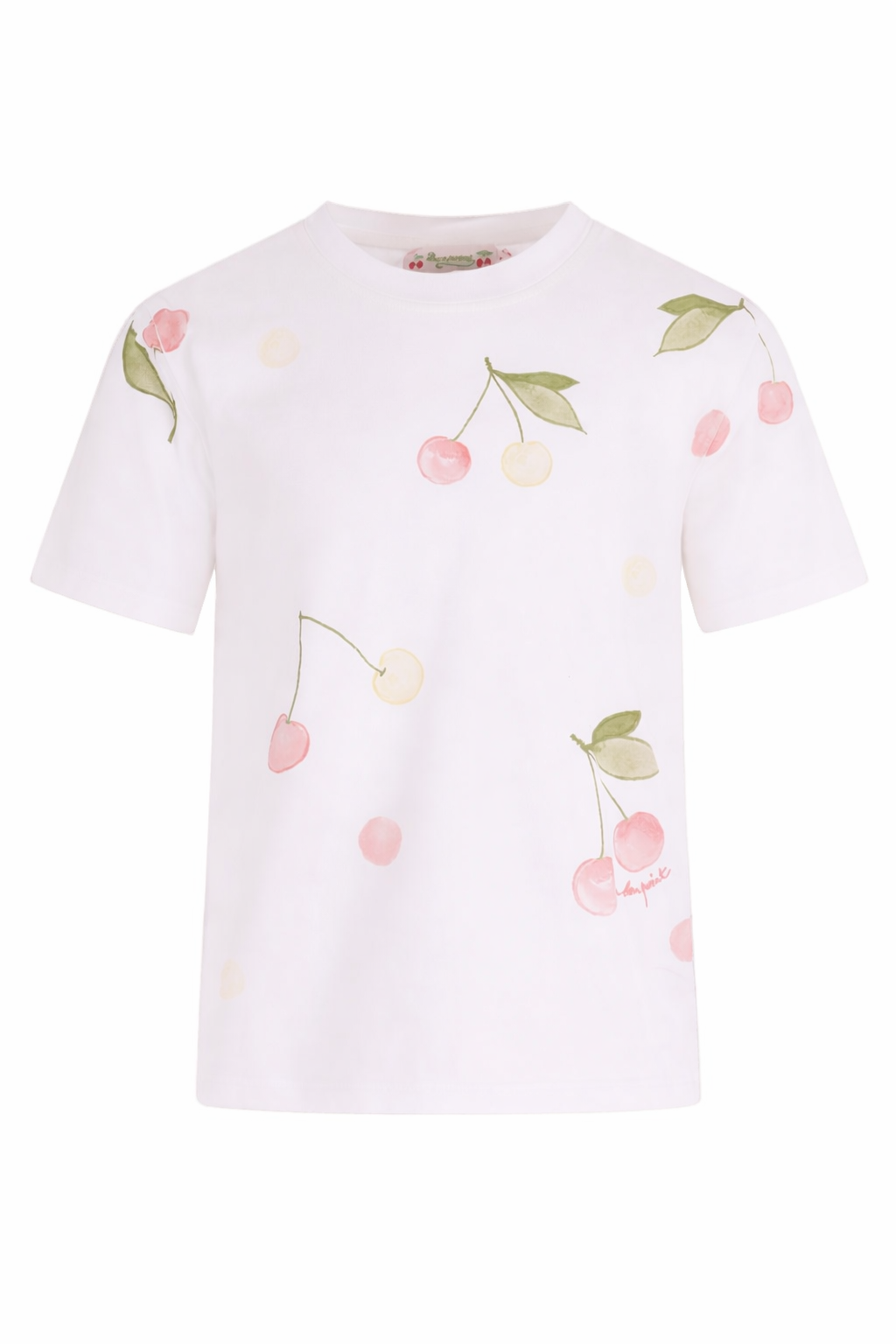 T-shirt per bambina Bonpoint bianca con stampa ciliegie S06GTSK00001 102 BONPOINT