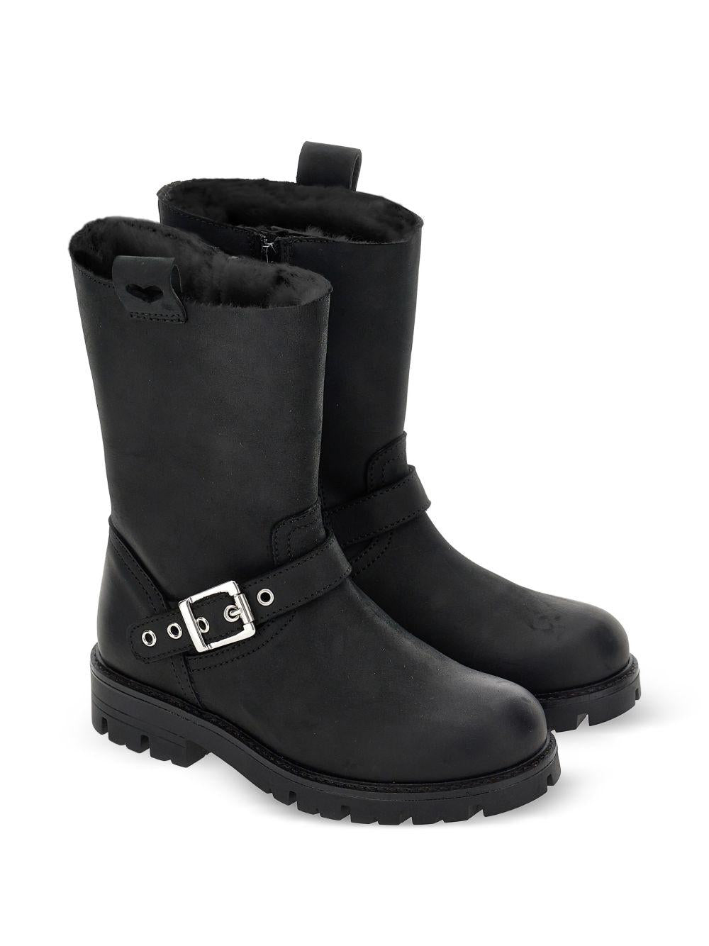 Stivaletto in perlle per bambina Monnalisa Kids nero con fibbia 8CH016 8790 0050 MONNALISA KIDS