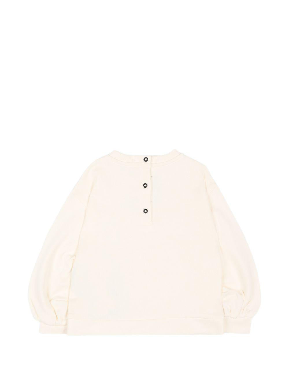 Felpa per neonato Balmain Kids bianca avorio con stampa logo sul davanti BZ4010 Z3183 102NE BALMAIN KIDS