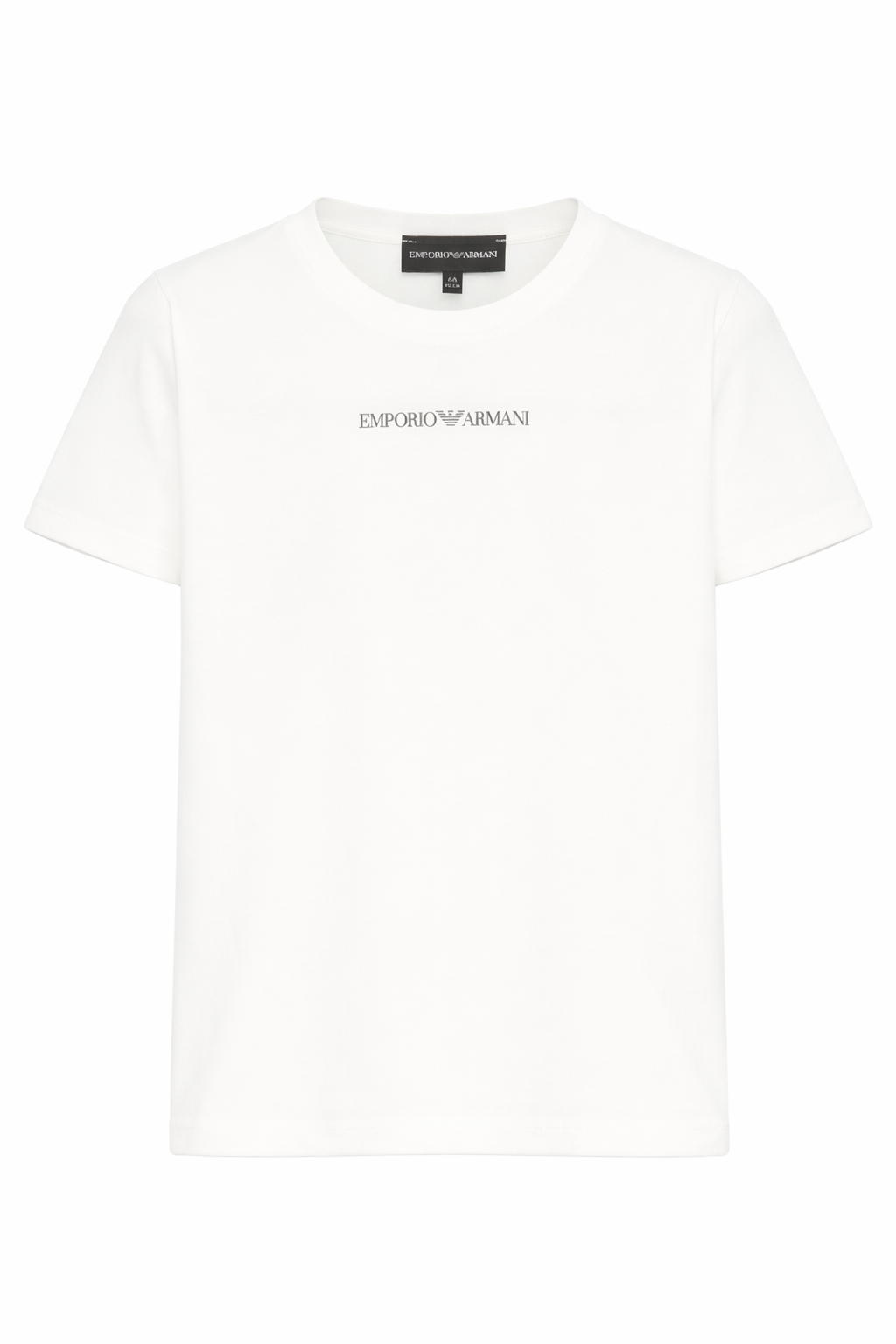 T-shirt per bambino Emporio Armani Kids bianca con logo sul davanti EB000421 AF15013 M0135 EMPORIO ARMANI KIDS