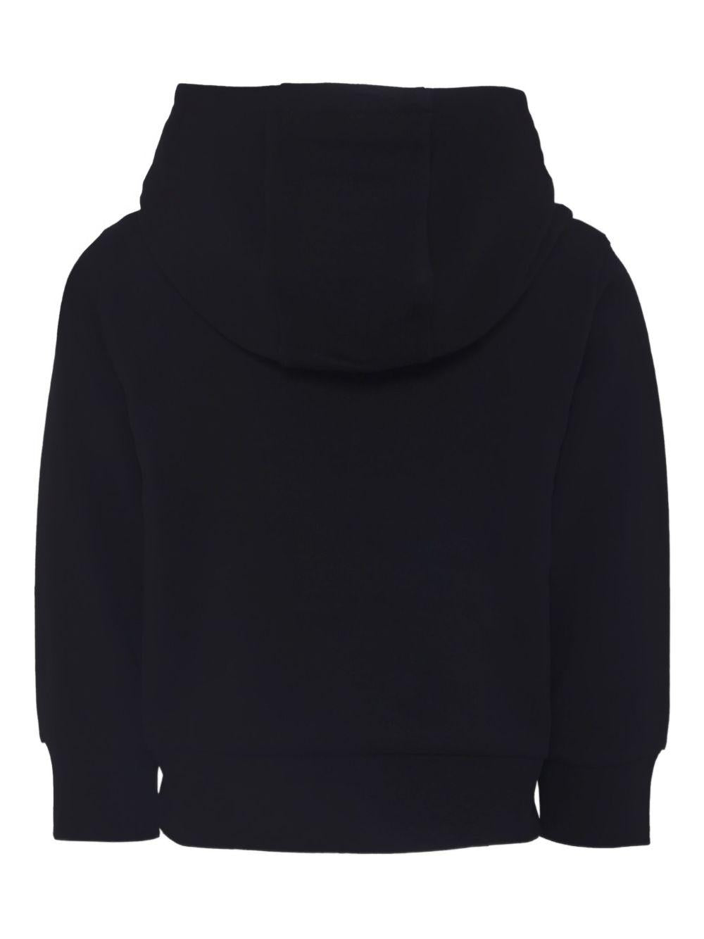 Felpa per bambino Moncler Enfant nera con cappuccio e logo ricamato K29548G00017899PS 999 MONCLER ENFANT