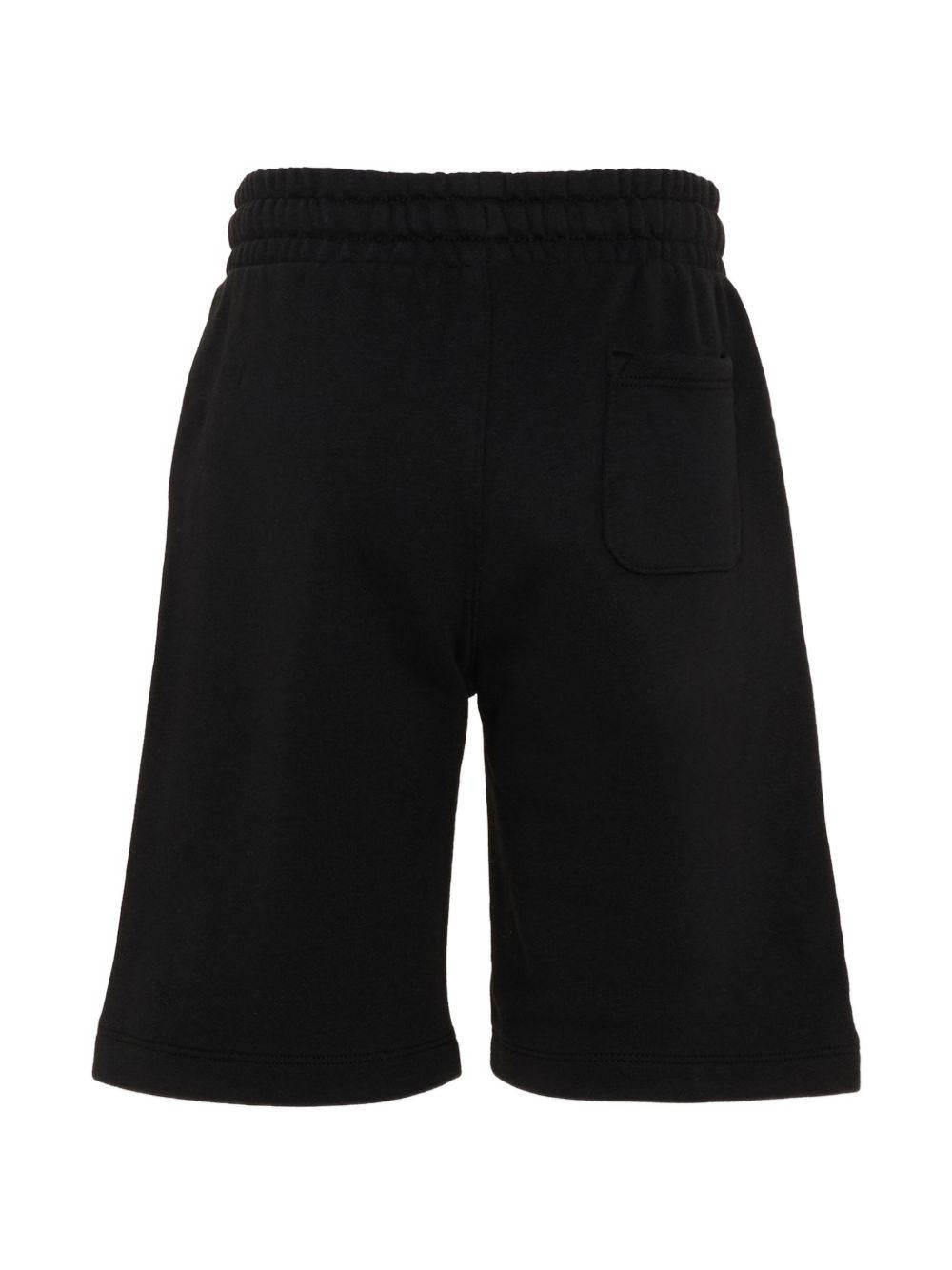 Shorts per bambino Moschino Kids nero con stampa tre Teddy Bear HUQ02MLCA89 60100 MOSCHINO KIDS