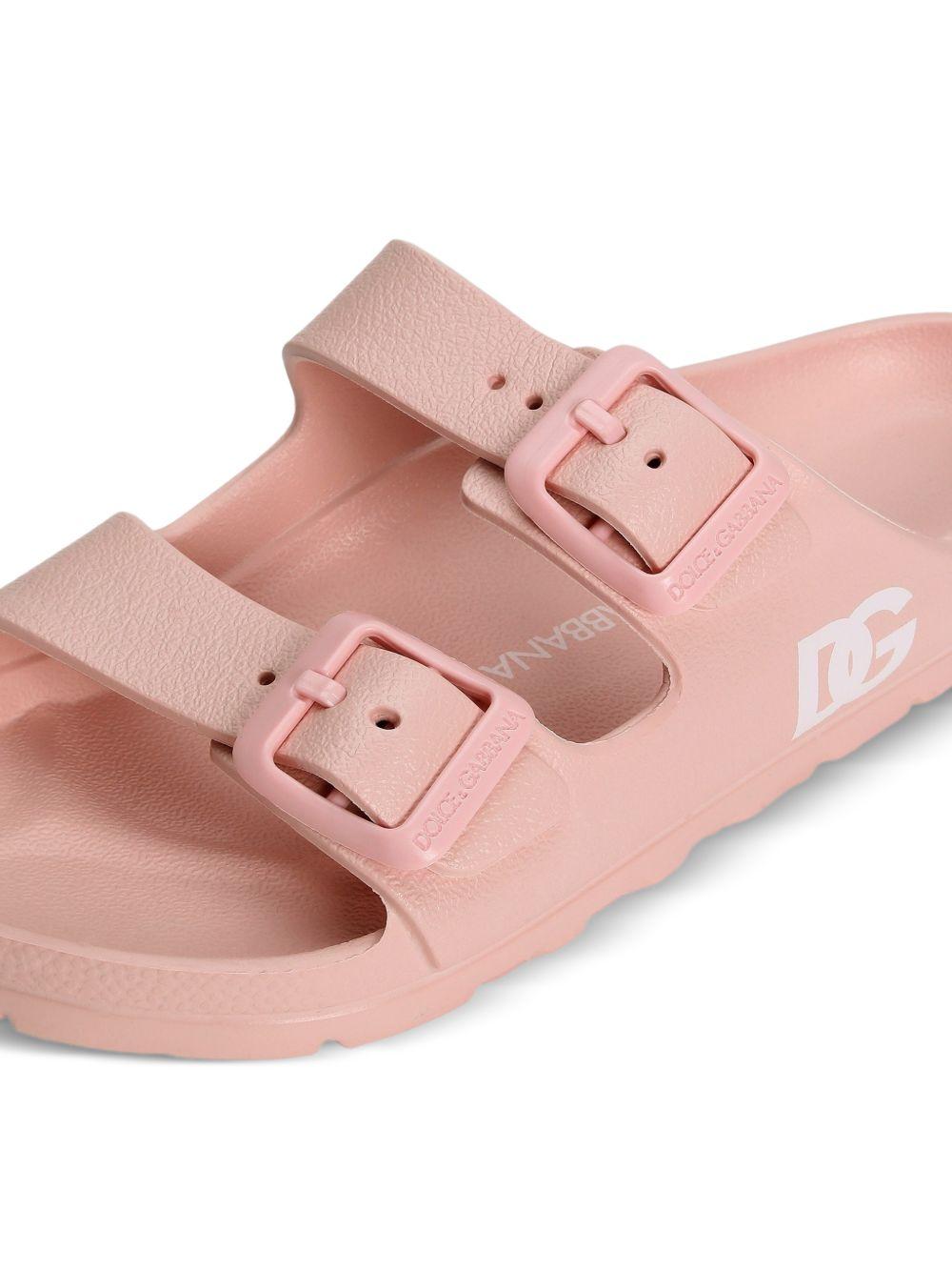 Ciabatte per bambina Dolce & Gabbana Kids rosa con doppia fibbia DD0324 A5103 80400 DOLCE & GABBANA KIDS