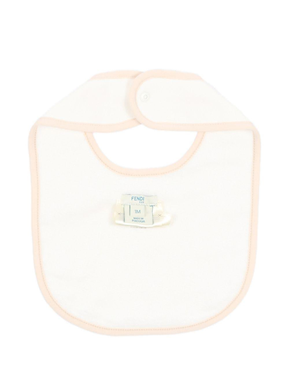 Set tutina, berretto e bavaglino per neonati Fendi Kids bianco con stampa orsetto BUK167 ST8 F0TU9 FENDI KIDS