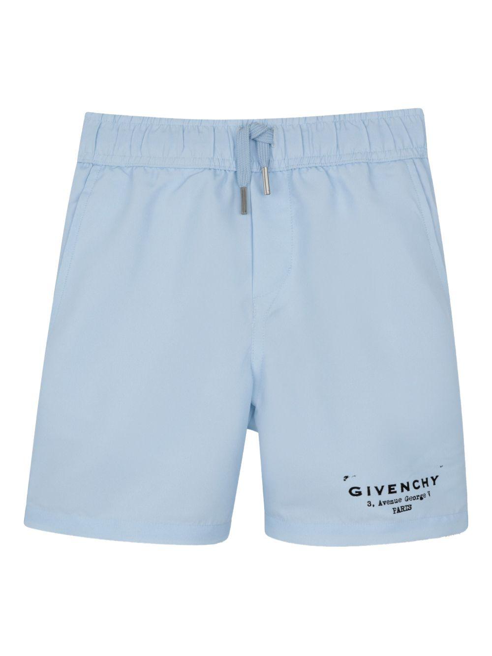 Costume da bagno per bambino Givenchy Kids azzurro con coulisse H31078 77L GIVENCHY KIDS