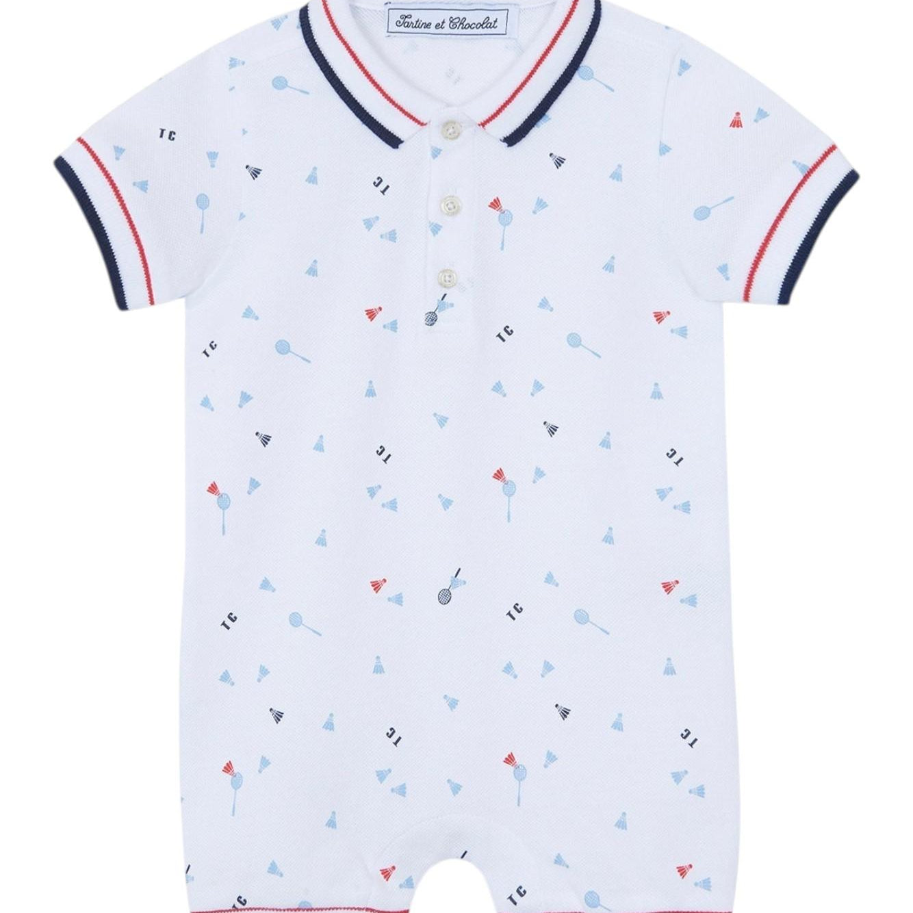 Tutina per neonato Tartine Et Chocolat bianca con stampa "sport club" CC33011 01 TArtine & Chocolat KIDS