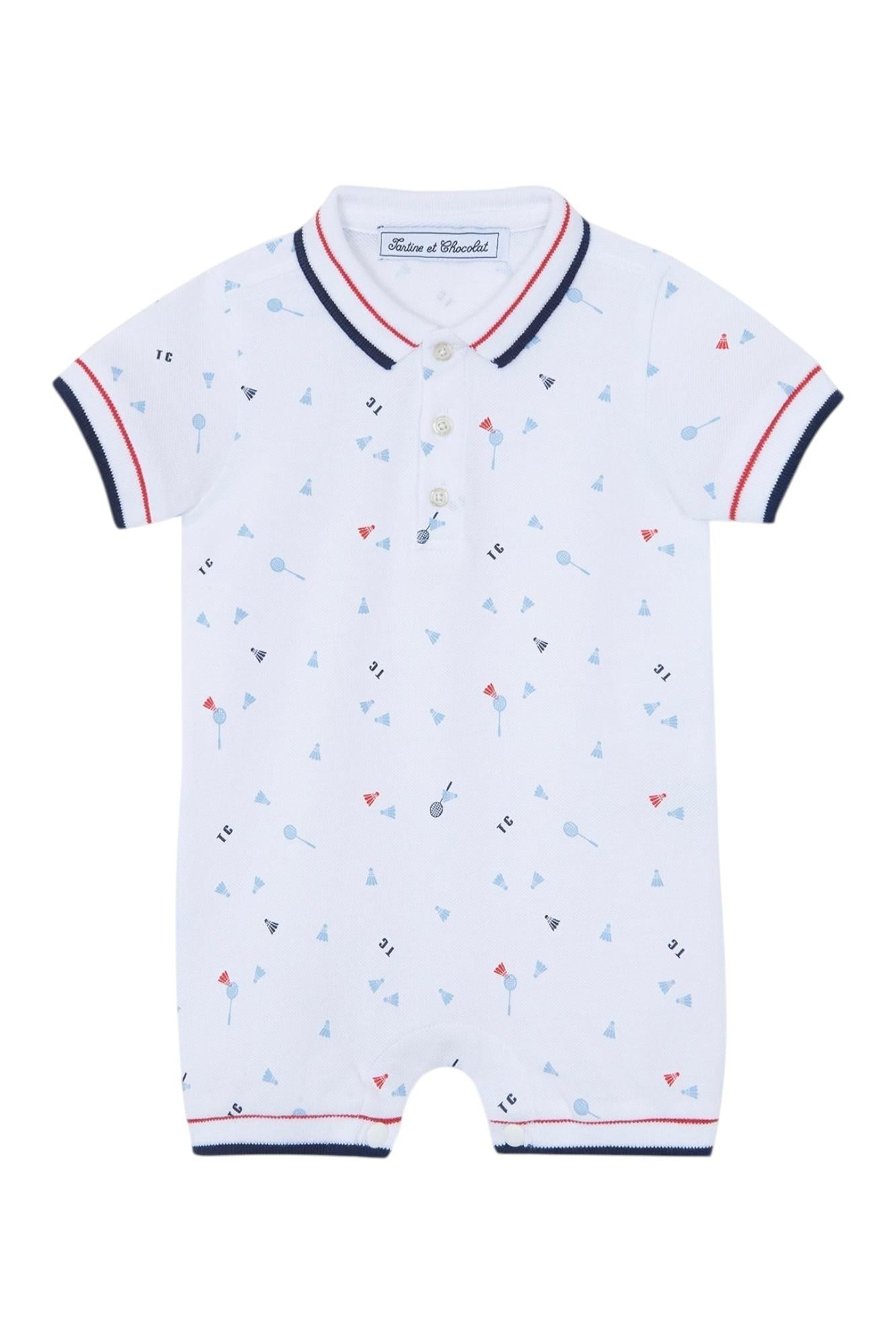 Tutina per neonato Tartine Et Chocolat bianca con stampa "sport club" CC33011 01 TArtine & Chocolat KIDS