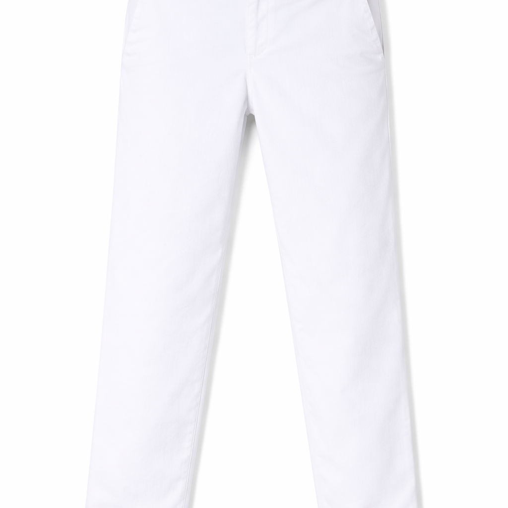 Chino per bambino Emporio Armani Kids bianco con taglio slim 8N4P60 4N6YZ 0100 EMPORIO ARMANI KIDS