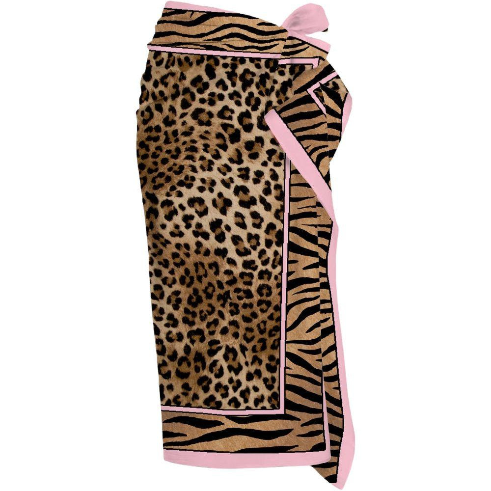 Pareo da donna MC2 Saint Barth marrone con stampa animalier TAIT001 09740L MC2 ST. BARTH