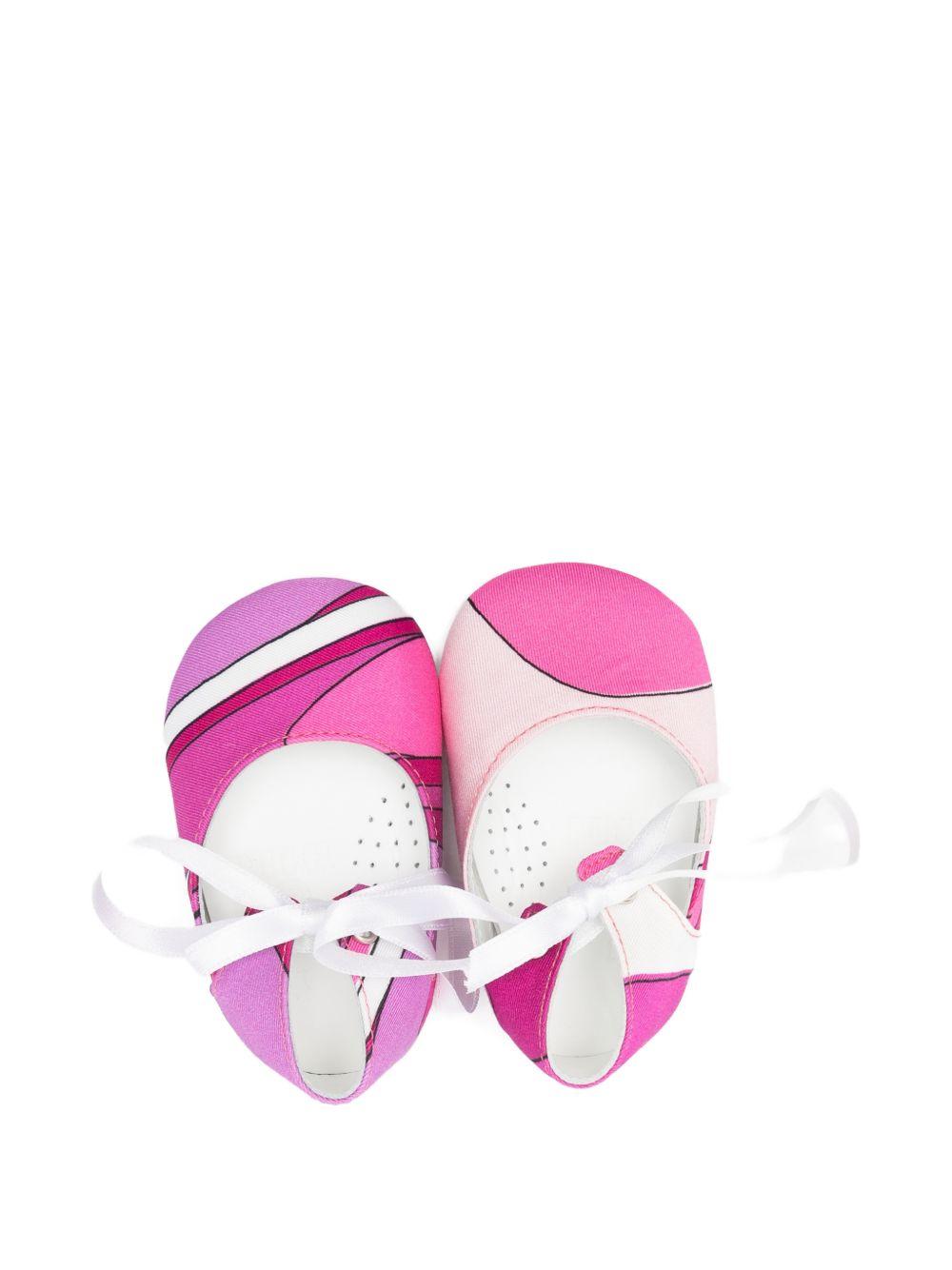 Scarpe per neonata Emilio Pucci Junior rosa con nastro PY0066 K0284 570BC EMILIO PUCCI KIDS