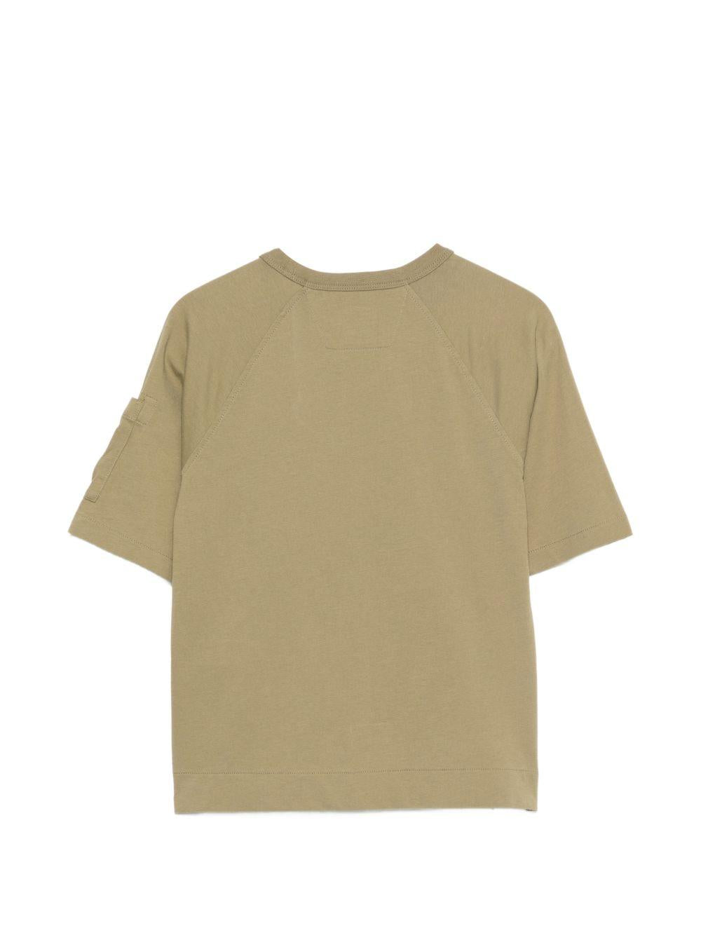 T-shirt per bambino C.P. Company Kids verde con applicazione logo CMM00RLAA17 30915 C.P.COMPANY KIDS