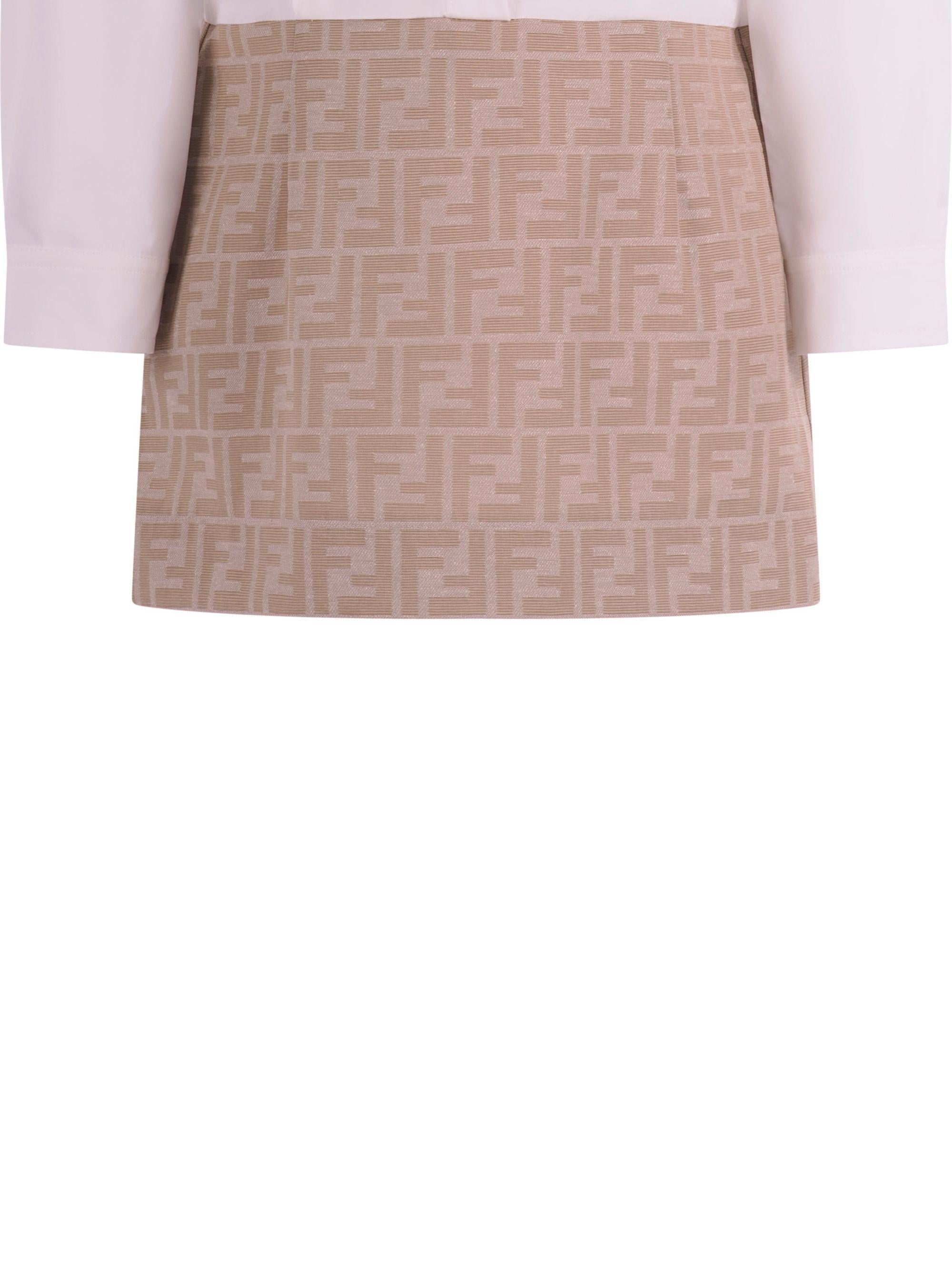 Abito per bambina Fendi Kids multicolore con gonna in tessuto jacquard JFB829 AQTK F1P2N FENDI KIDS