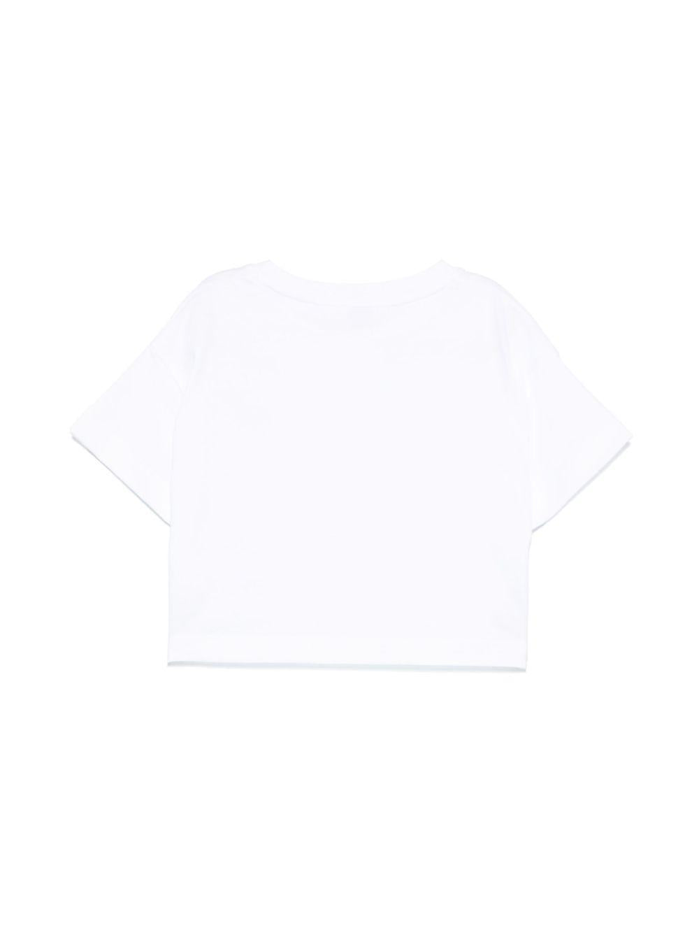 T-shirt per bambina Il Gufo bianco con ricamo con logo P25TS473MF001 151 IL GUFO