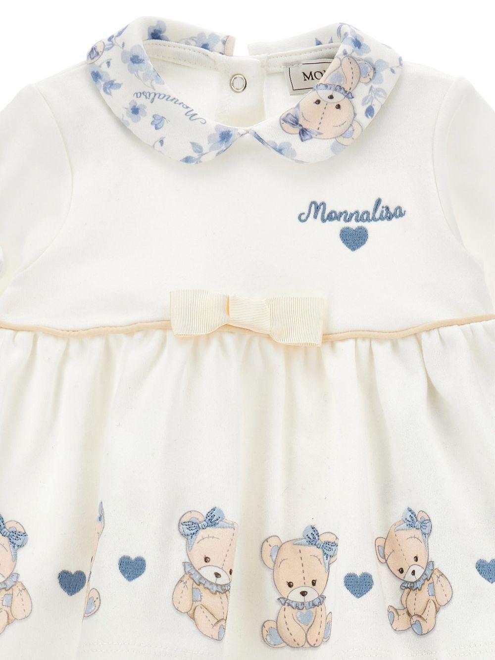 Set t-shirt e pantaloni per neonata Monnalisa multicolore con dettaglio fiocco 35F510 6000 0151 MONNALISA