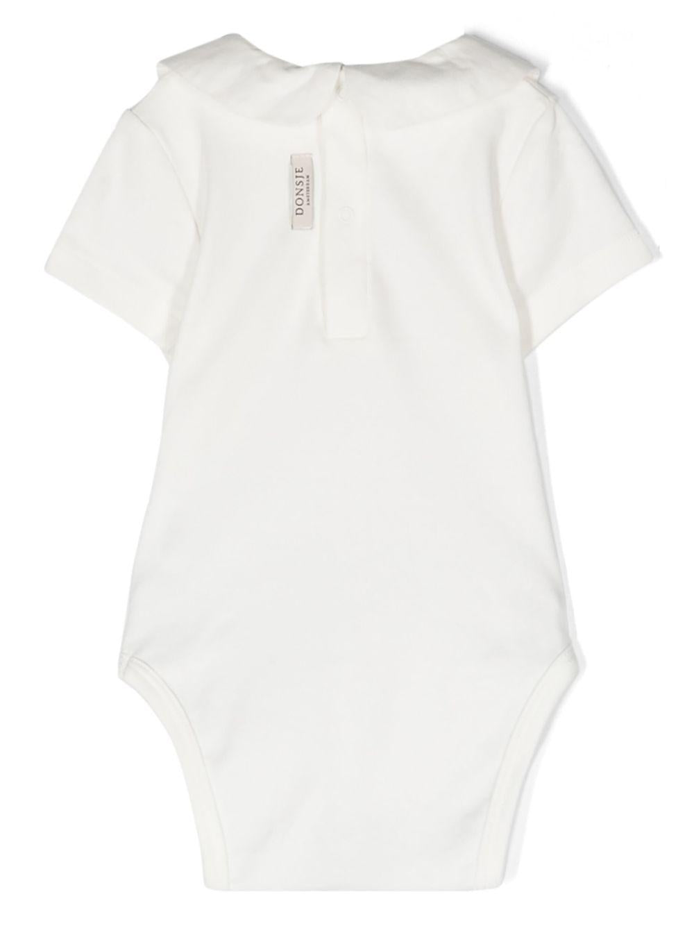 Tutina per neonati Donsje bianca con motivo Duck ricamato 3032103 00002 DONSJE KIDS