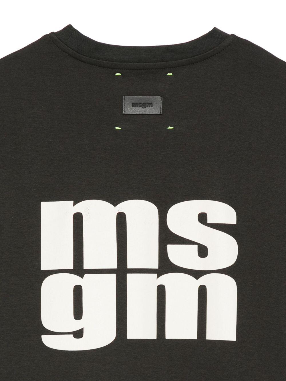 T-shirt per bambini MSGM Kids nero con stampa logo F5MSJUTH056 MS040 MSGM KIDS