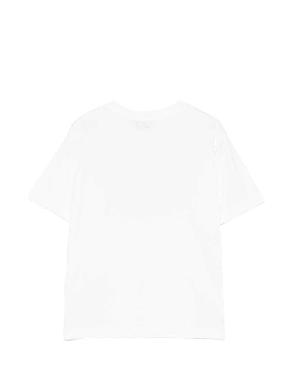 T-shirt da bambino Moschino Kids bianca con stampa logo H5M05GLAA23 10063 MOSCHINO KIDS