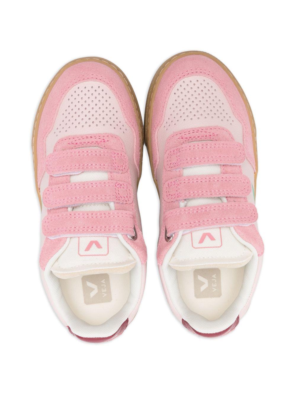 Sneakers V-10 per bambina Veja Kids rosa con chiusura a strappo SX2021515 V-90 PETALE MARY TAG NATURAL VEJA KIDS