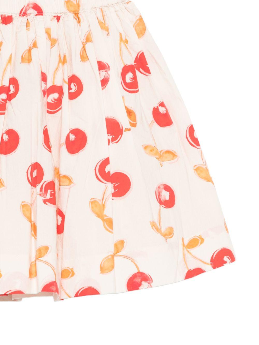 Gonna per bambina Bonpoint beige con stampa ciliegie all-over S06GSKW00010 603A BONPOINT KIDS