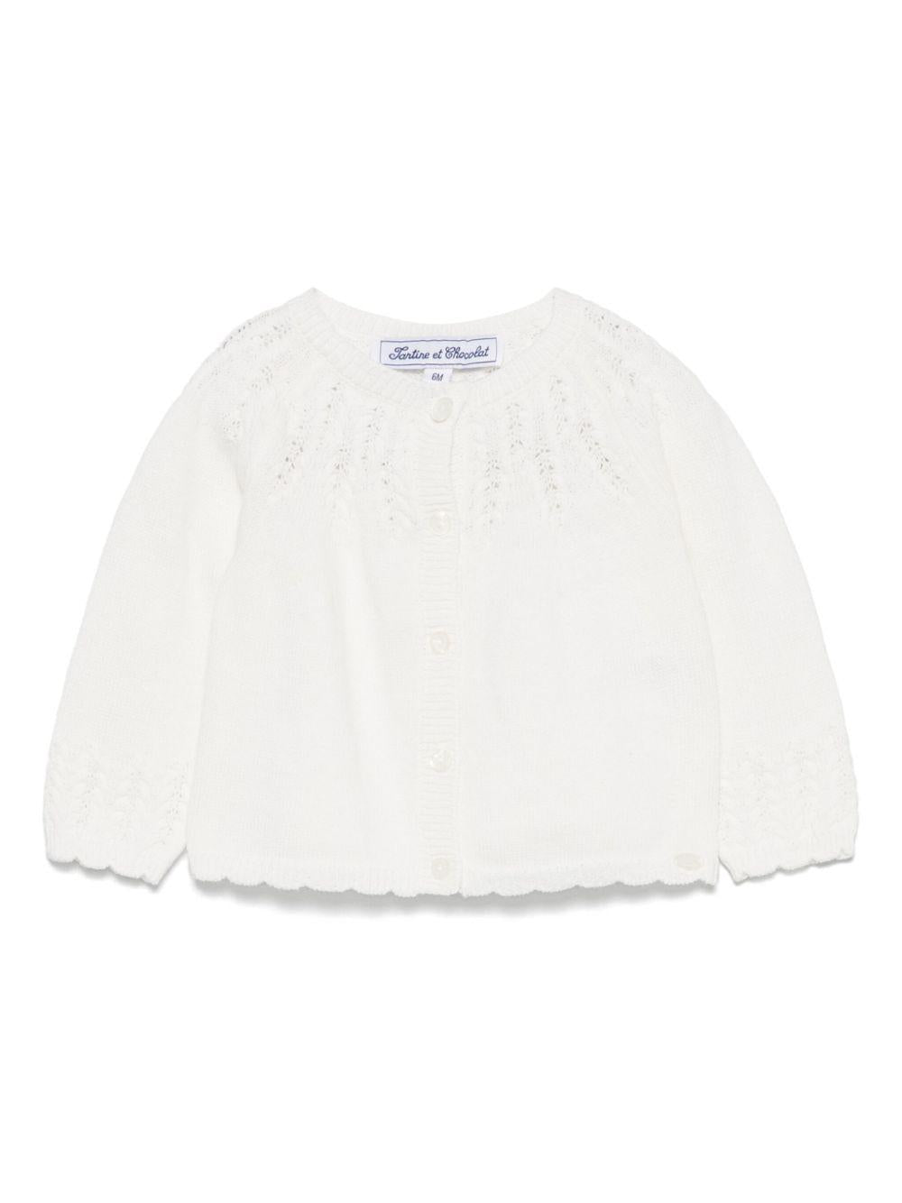 Cardigan per neonata Tartine Et Chocolat bianco open work CA18021 13 TArtine & Chocolat