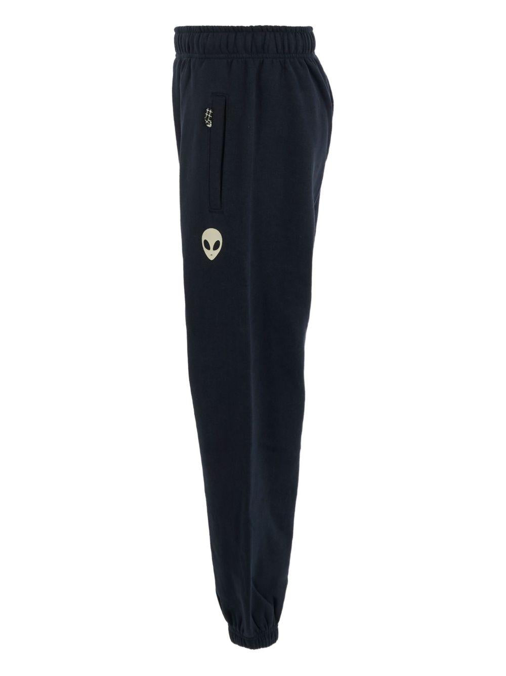 Pantaloni per bambino Molo blu con orli elasticizzati e motivo alieno 1W25I203 8552 MOLO