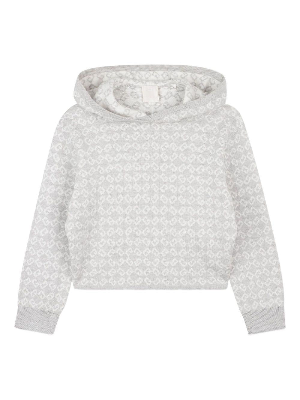 Felpa per bambina Givenchy Kids grigia con motivo jacquard con logo H30991 A01 GIVENCHY KIDS