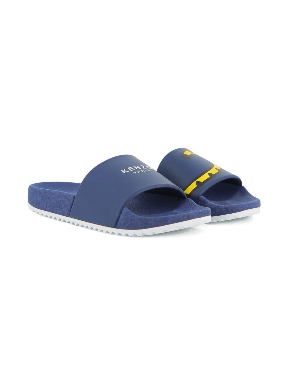 Sandali slides per bambino Kenzo Kids blu con logo K61829 84N KENZO KIDS