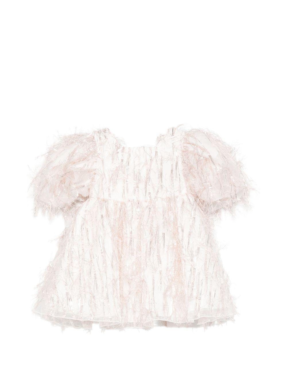 Abito per neonata Alapage rosa con dettagli frange AL42 ROSA A'LAPAGE KIDS