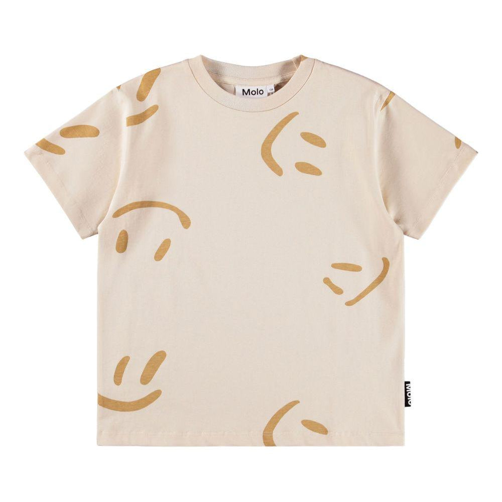 T-shirt per bambino Molo beige con stampa smiley 1S26A213 9595 MOLO KIDS