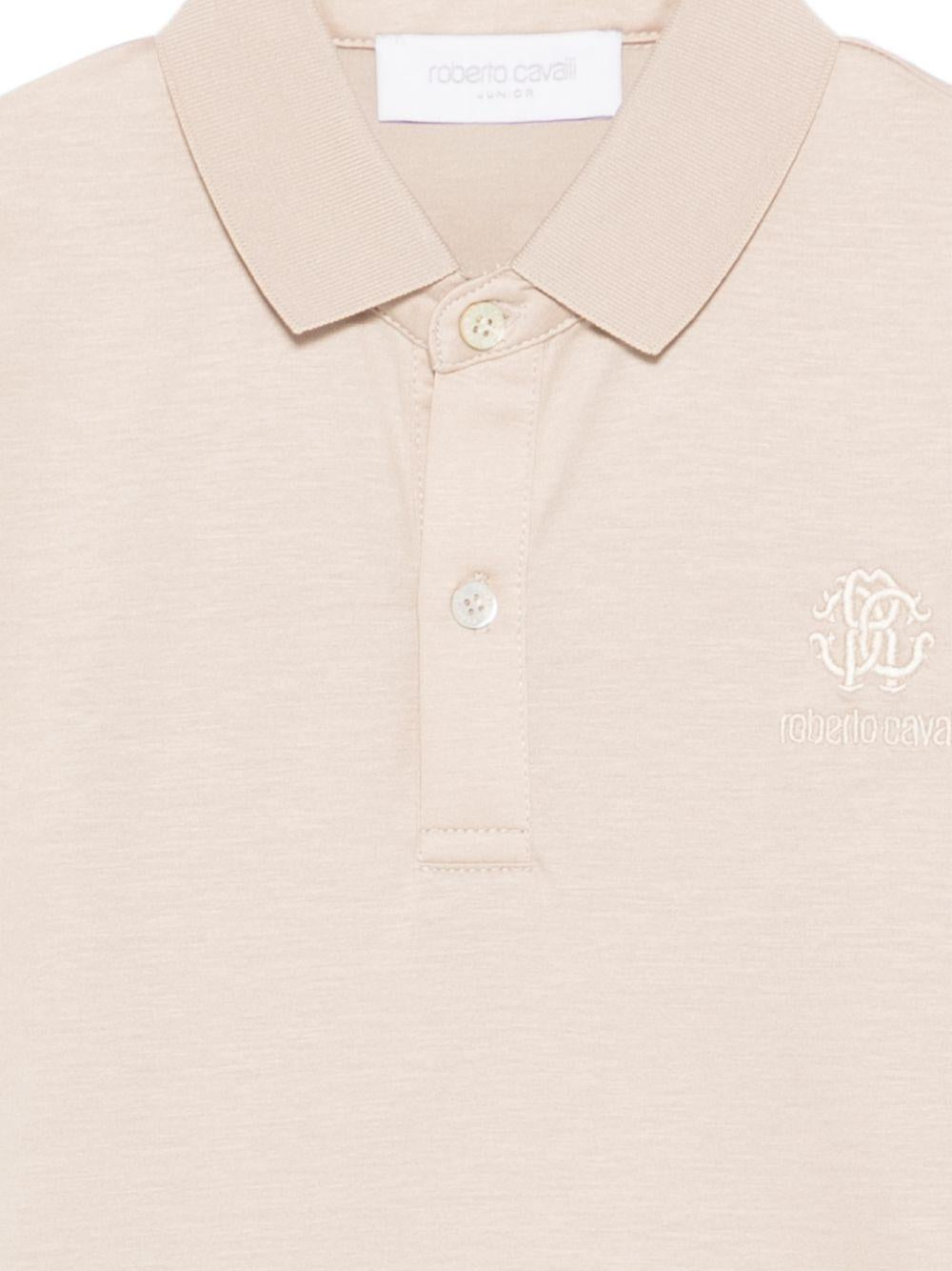 T-shirt per bambino Roberto Cavalli Kids beige con colletto classico CBP26106PO BEIGE CL. ROBERTO CAVALLI KIDS