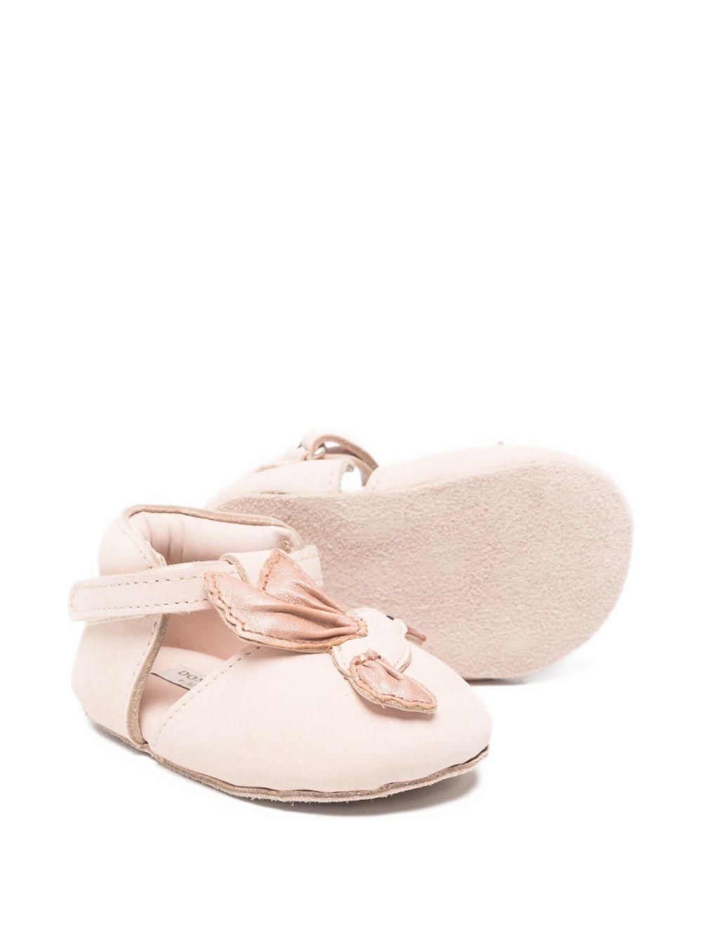 Scarpine primi passi per neonata Donsje rosa con applicazione uccellino 1041003 NL10J DONSJE KIDS