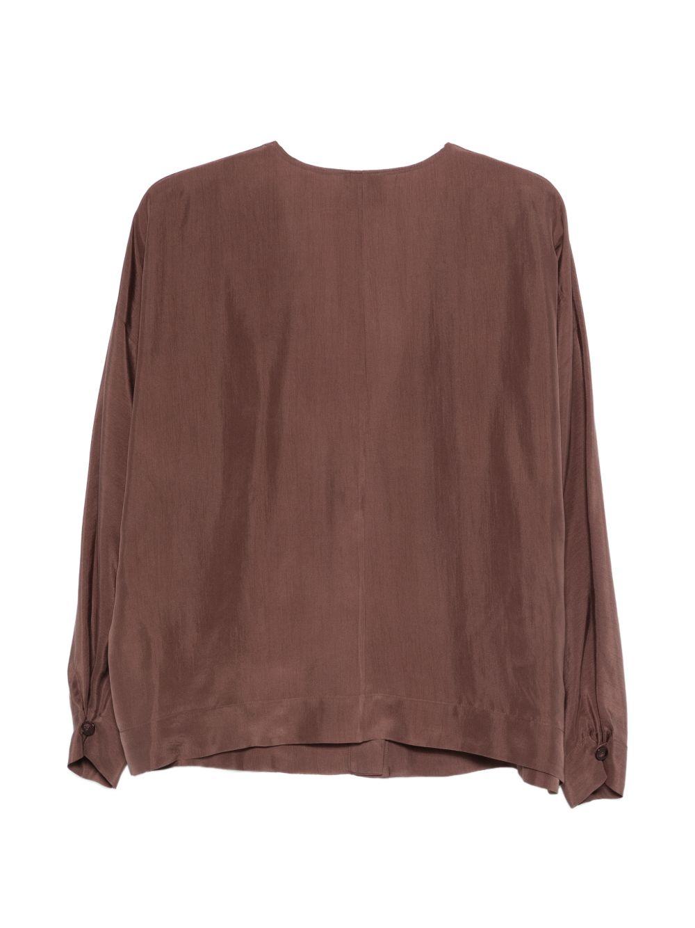 Camicia per donna Alysi marrone con scollo a V 116820 P6003 MOSTO ALYSI