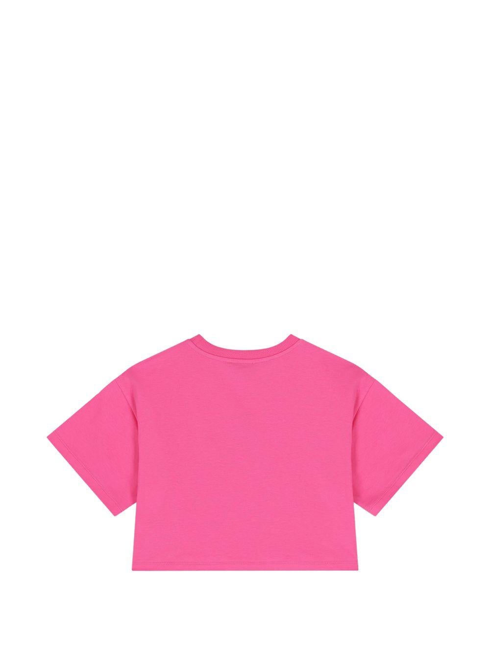 Set t-shirt e shorts per bambina Moschino Kids fucsia con stampa Teddy Bear HAG01HLBA00 50533 MOSCHINO KIDS