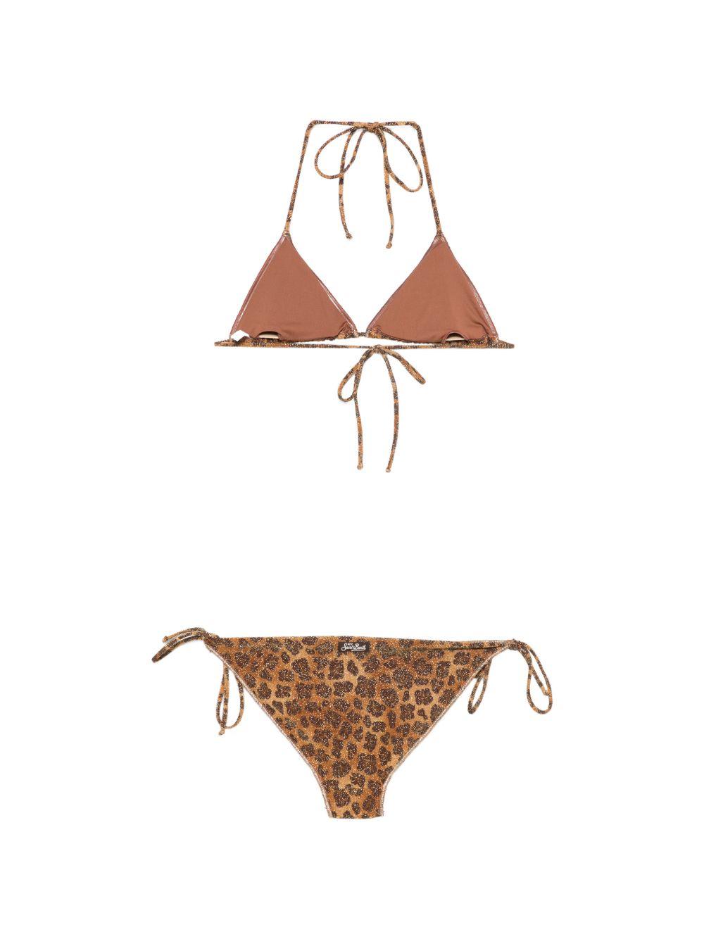 Costume per donna MC2 Saint Barth marrone con stampa animalier leopardata LVY0002 00091L MC2 ST. BARTH