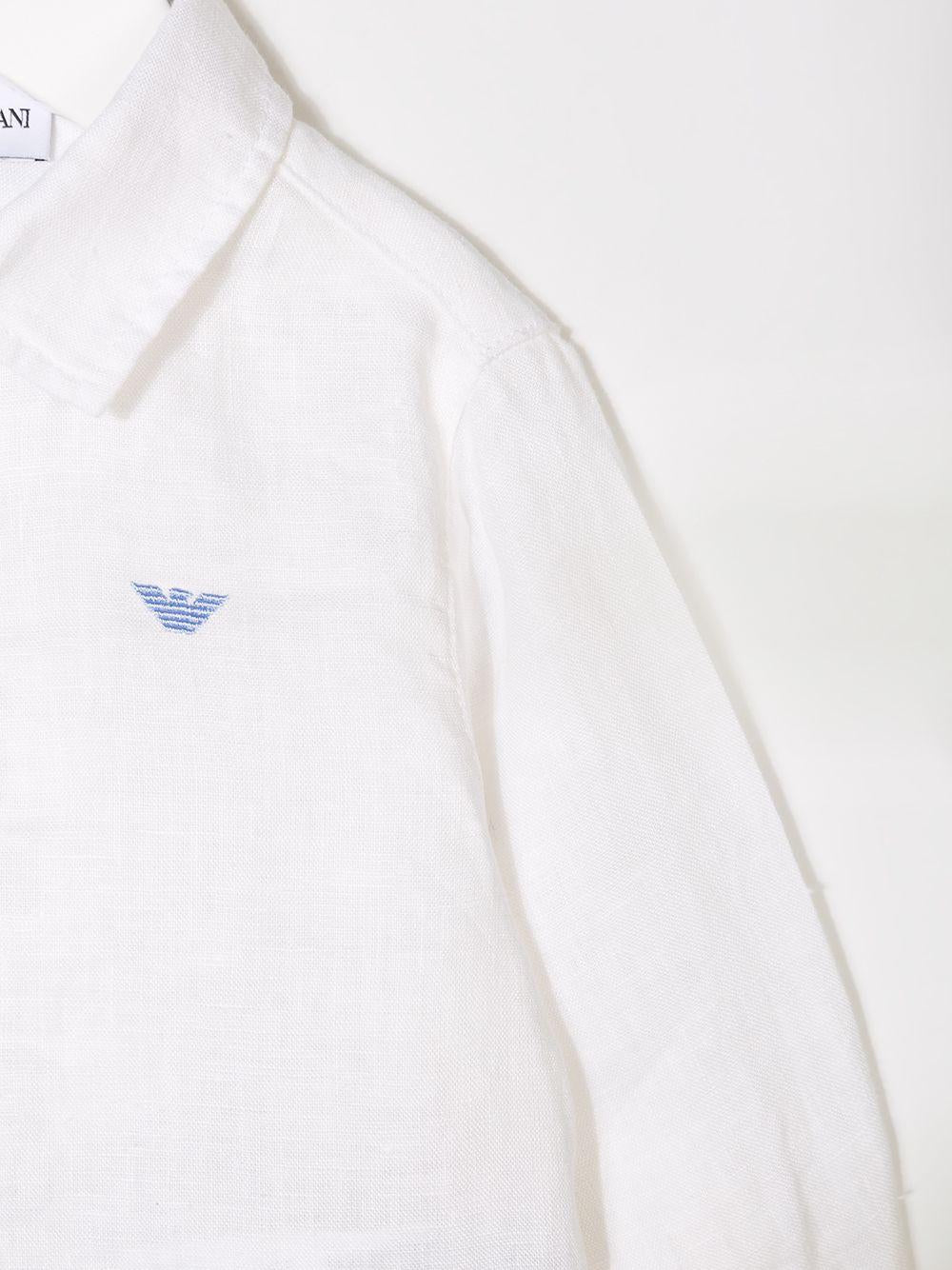 Camicia per neonato Emporio Armani Kids bianca con ricamo logo 8NHC02 3NEEZ 0100 EMPORIO ARMANI KIDS