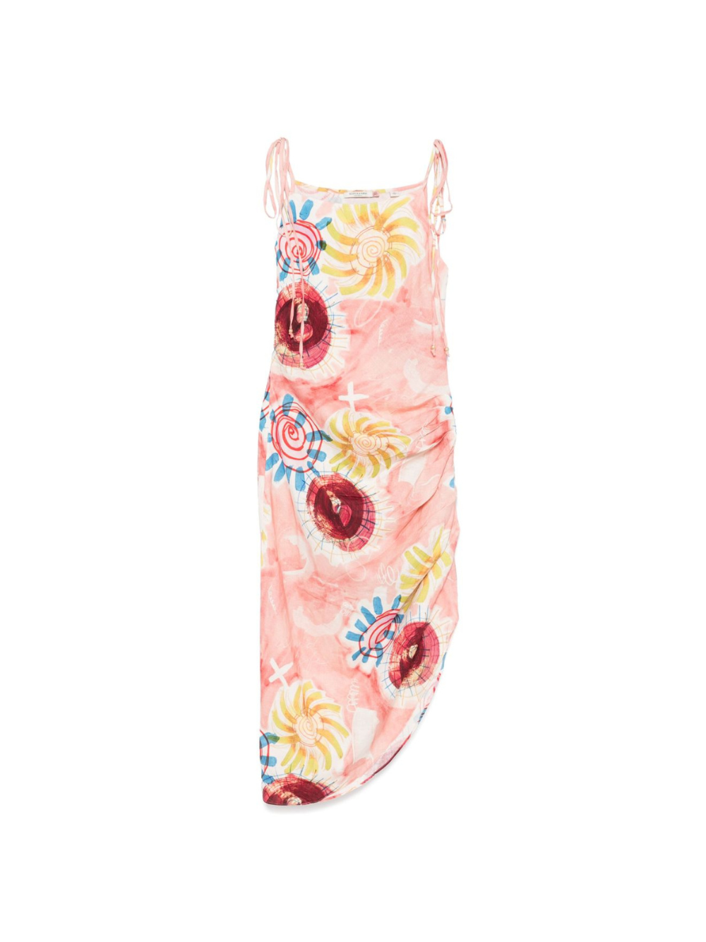 Abito lungo per donna Scotch & Soda rosa con stampa astratta UFU00615T 644 SCOTCH DONNA